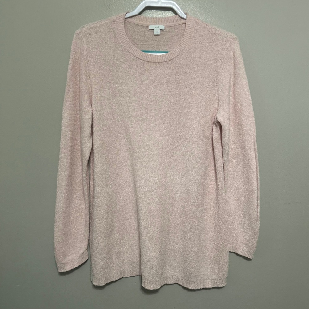 J. Jill Sweater M Pink Pastel Boucle Knit Soft Crew Neck Casual Chic Spring Cozy